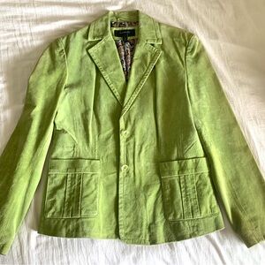 Colebrook 100% Genuine Leather Lime Green Blazer